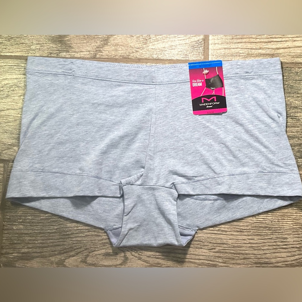 New Maidenform Fits Like a Dream Cotton Boyshort Panties Size XL/8 Blue Heather